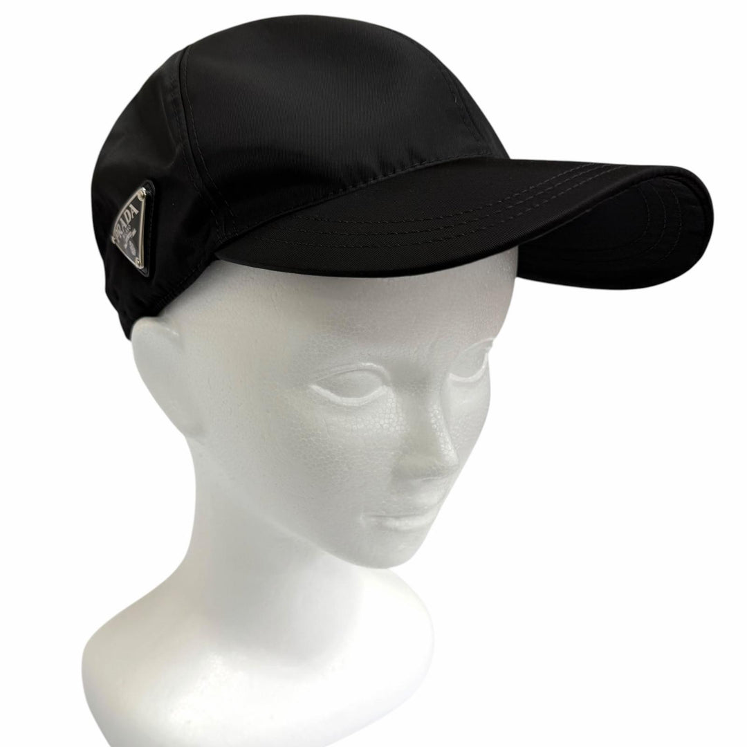 Excellent PRADA cap RE-NYLON Triangle Logo Baseball black
