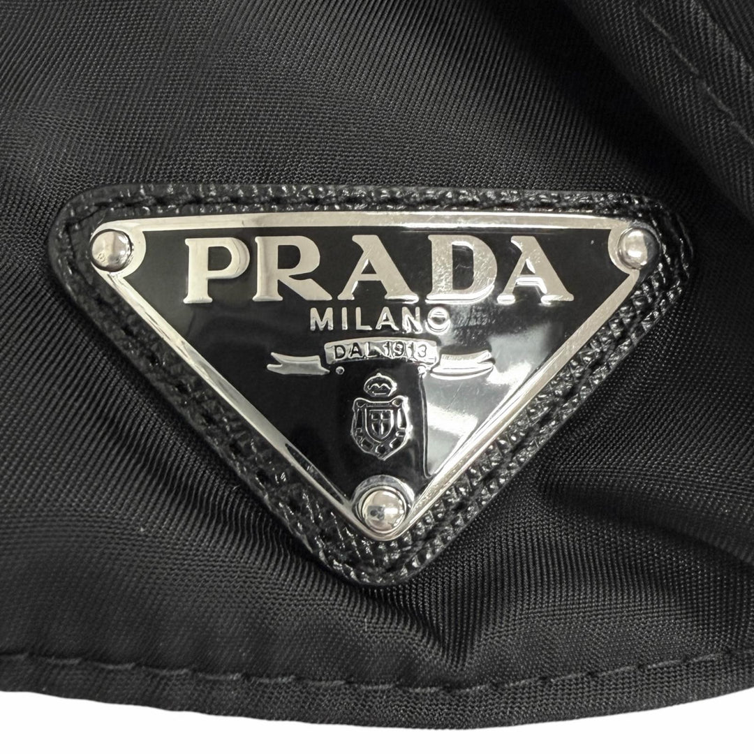 Excellent PRADA cap RE-NYLON Triangle Logo Baseball black