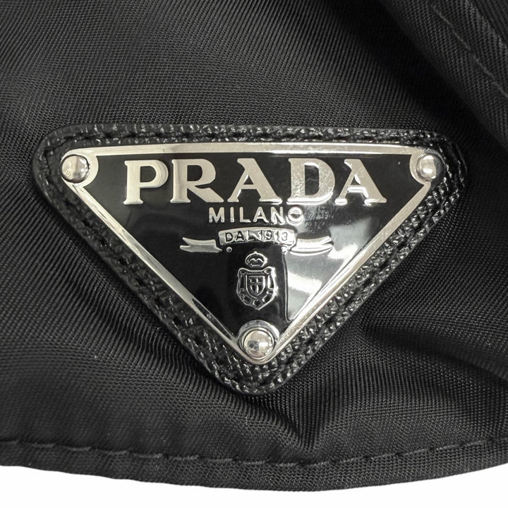 Excellent PRADA cap RE-NYLON Triangle Logo Baseball black