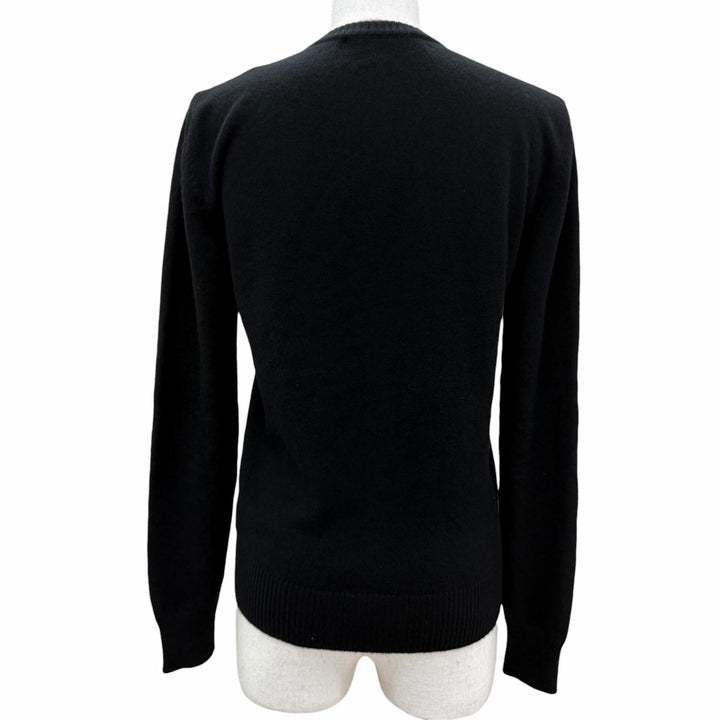 Great DOLCE&GABBANA cardigan Logo-emblazoned long-sleeved knit black cashmere 38