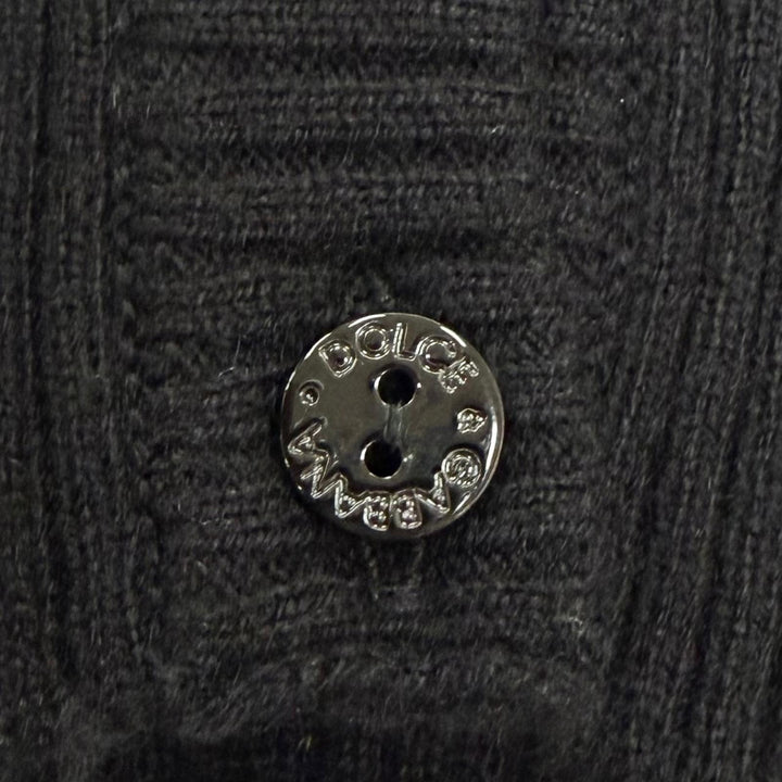 Great DOLCE&GABBANA cardigan Logo-emblazoned long-sleeved knit black cashmere 38
