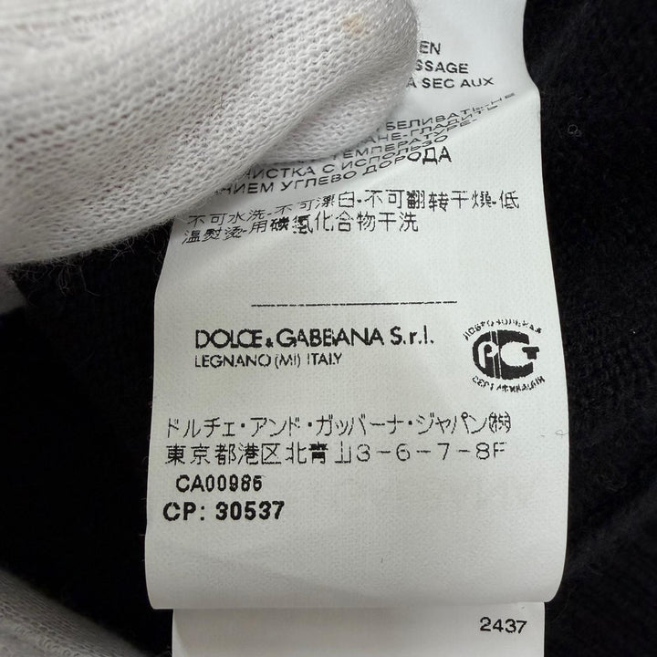 Great DOLCE&GABBANA cardigan Logo-emblazoned long-sleeved knit black cashmere 38
