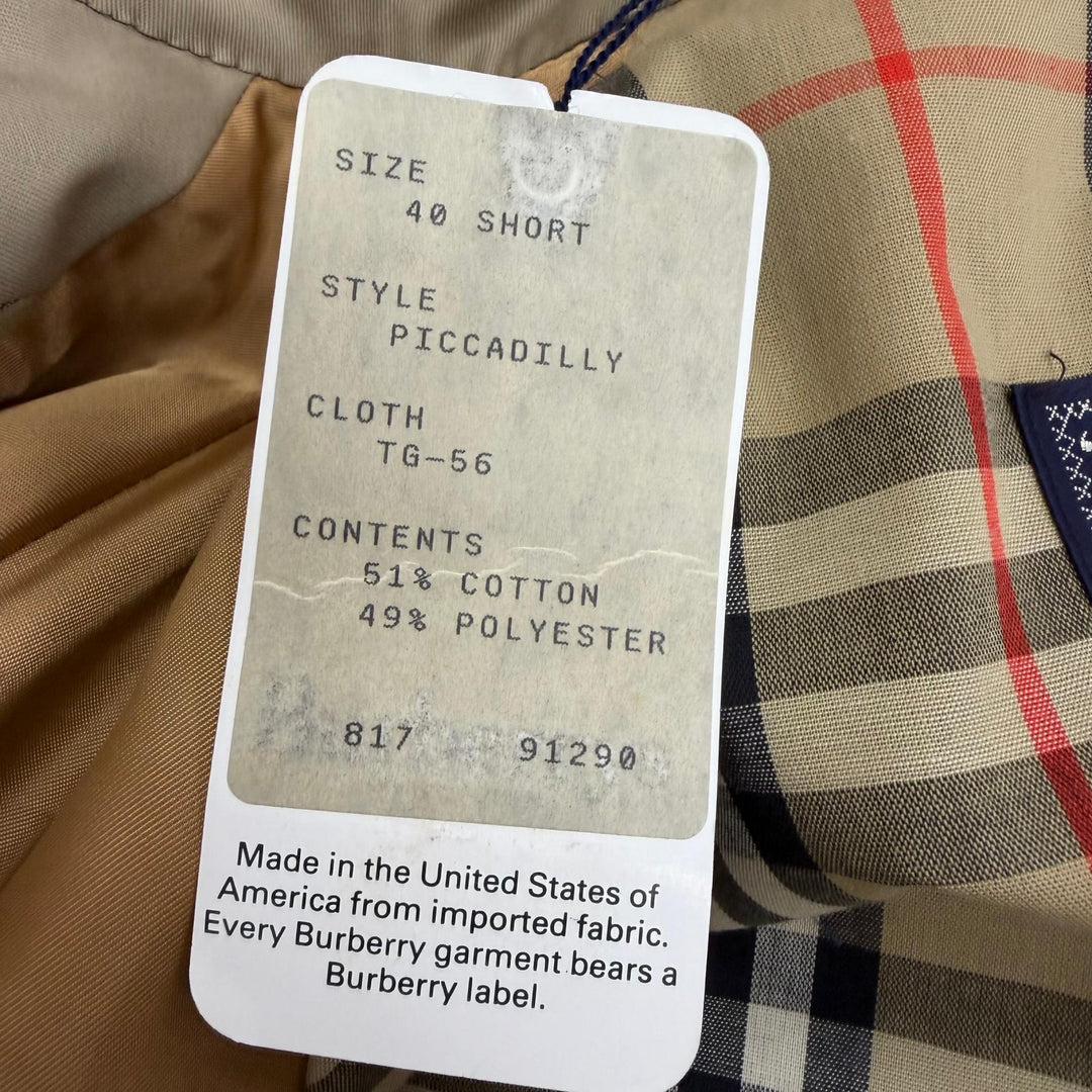 Pristine Burberrys coat Deadstock fly-front jacket with Nova Check pattern