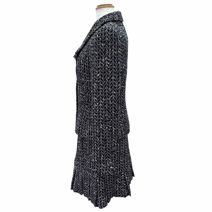 Great CHANEL suit COCO Button Mixed Tweed Skirt Suit Two-Piece Set 38 97A P09701