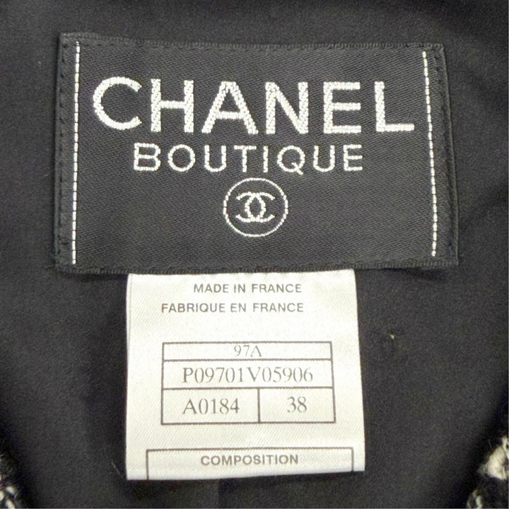 Great CHANEL suit COCO Button Mixed Tweed Skirt Suit Two-Piece Set 38 97A P09701
