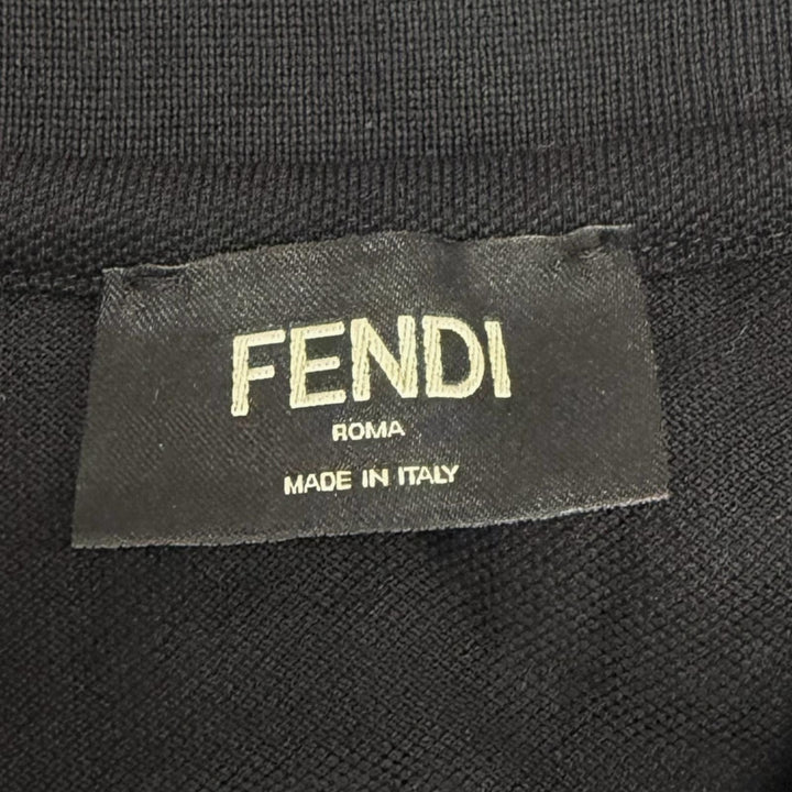 Excellent FENDI Short sleeve polo shirt FF Embossed Logo Velour