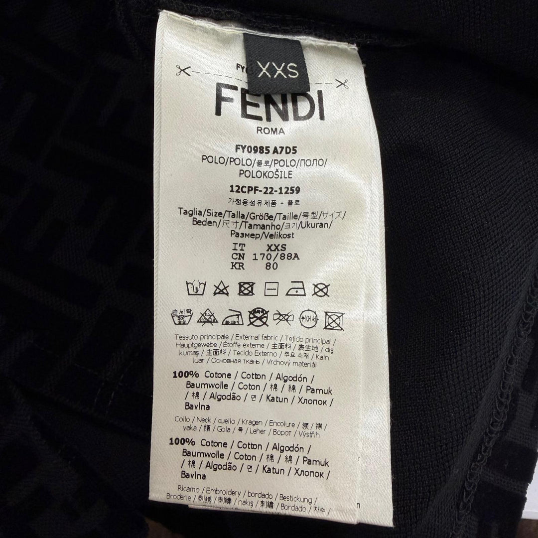 Excellent FENDI Short sleeve polo shirt FF Embossed Logo Velour