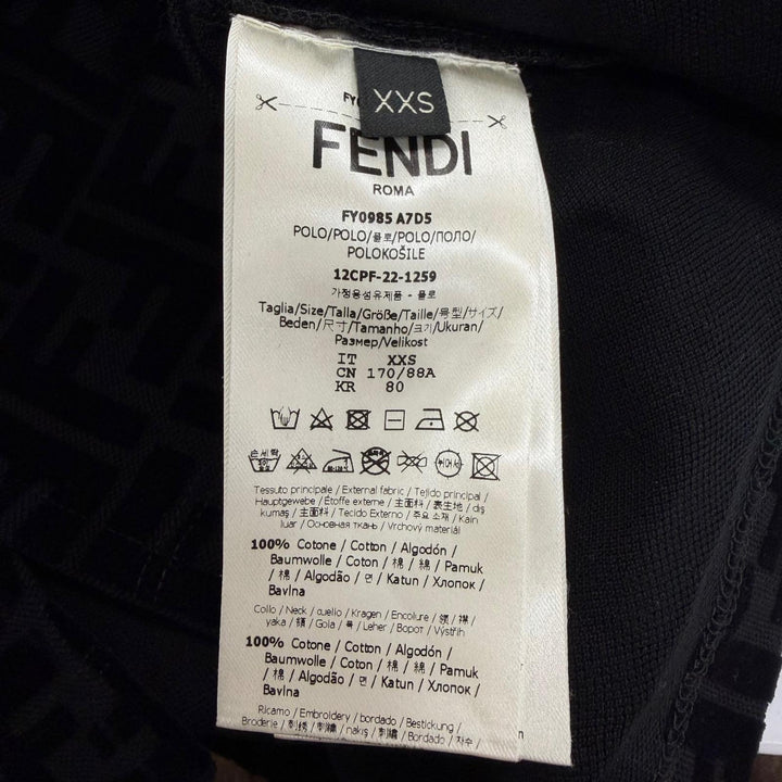 Excellent FENDI Short sleeve polo shirt FF Embossed Logo Velour