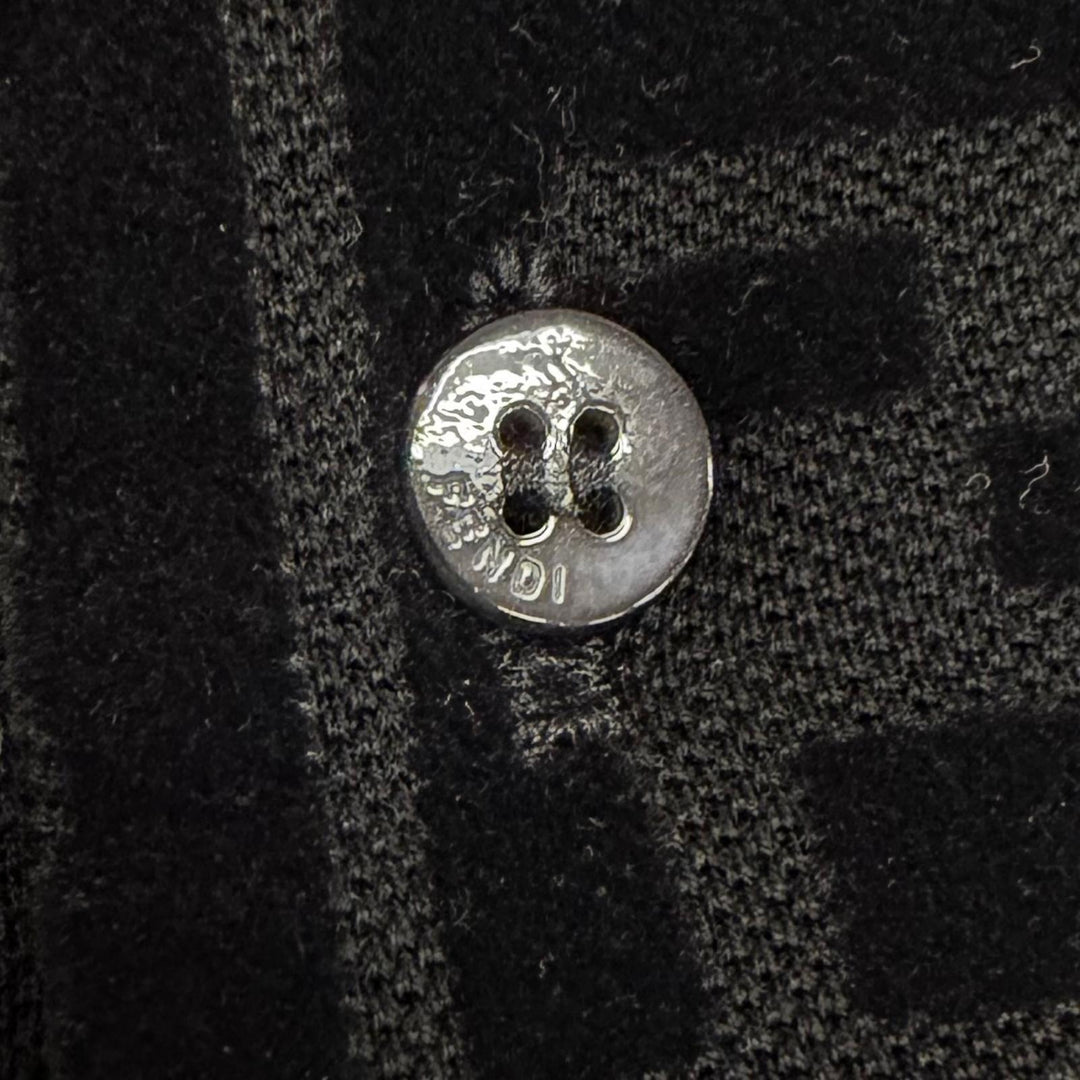 Excellent FENDI Short sleeve polo shirt FF Embossed Logo Velour