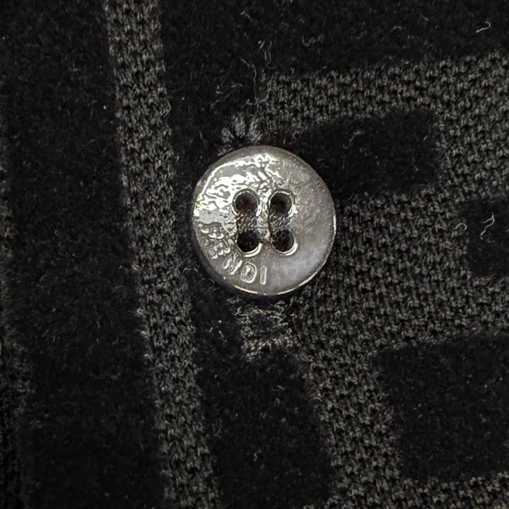 Excellent FENDI Short sleeve polo shirt FF Embossed Logo Velour