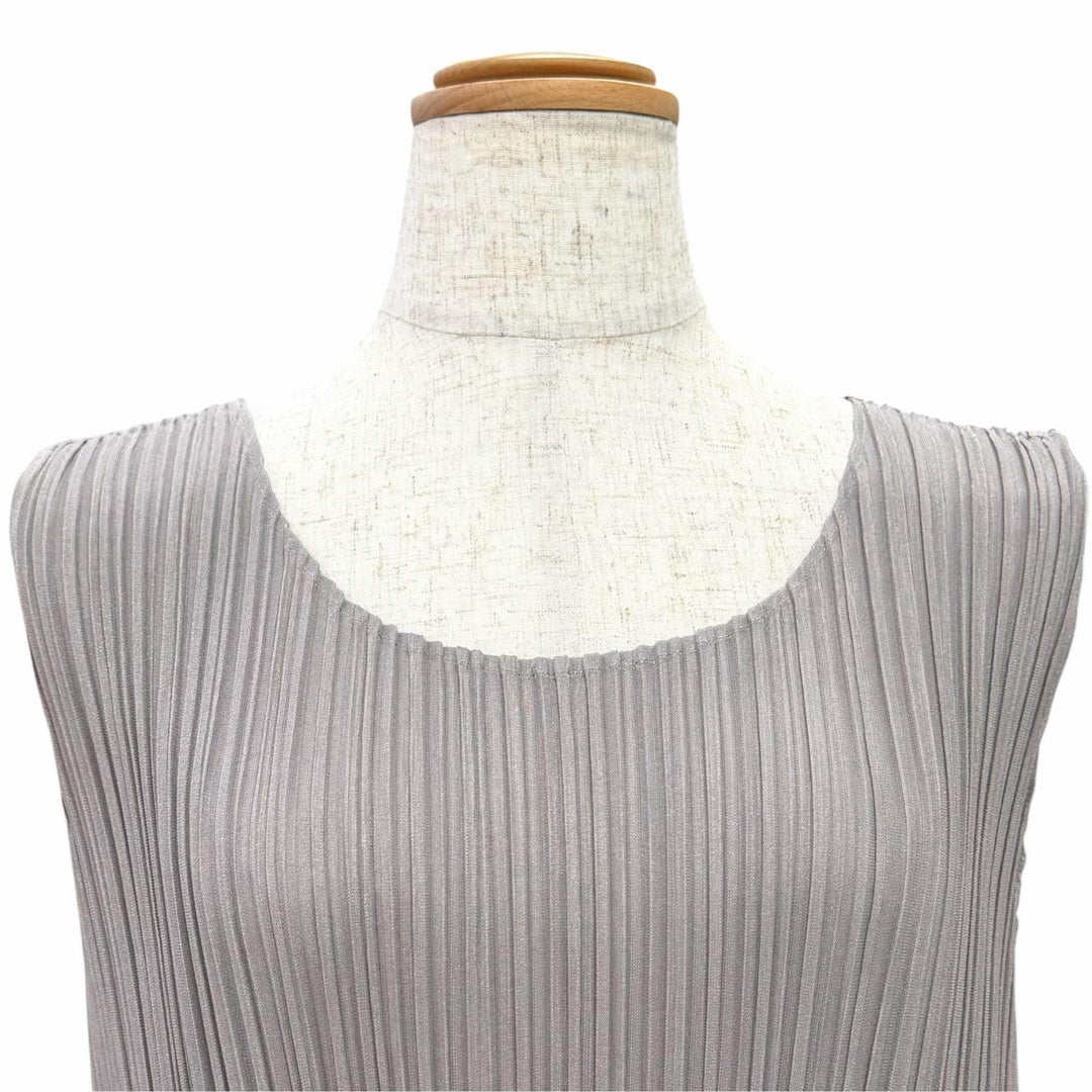 Pristine PLEATS PLEASE one piece Sleeveless tunic gray Women 4 PP91-JT523