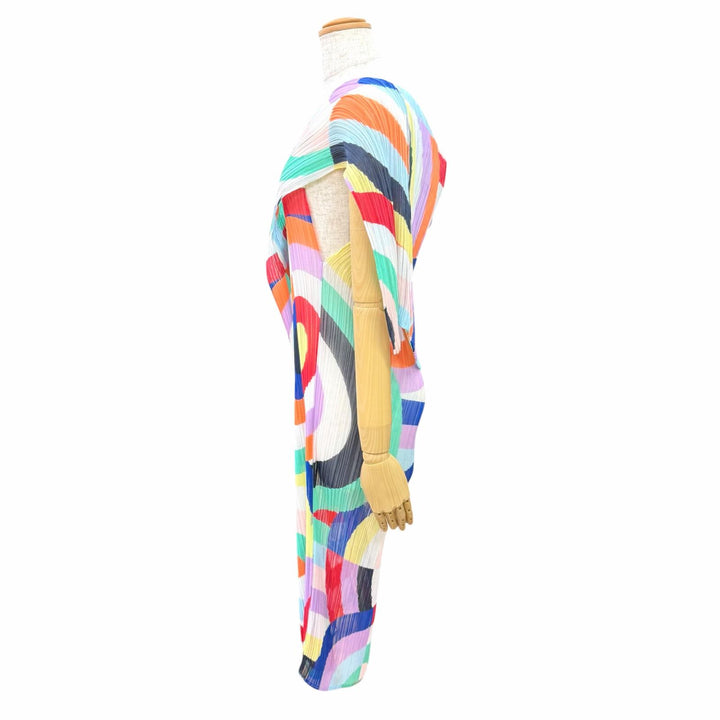Excellent PLEATS PLEASE PP84-AD141 All-over print, short-sleeved, long cardigan