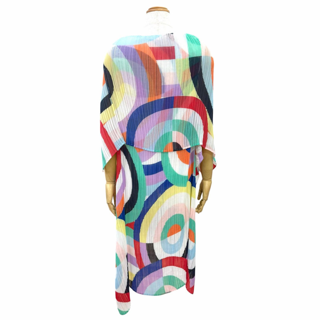 Excellent PLEATS PLEASE PP84-AD141 All-over print, short-sleeved, long cardigan