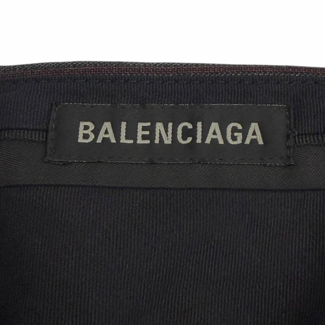 Pristine BALENCIAGA slacks Striped Pattern Trousers gray wool mens XS 773248