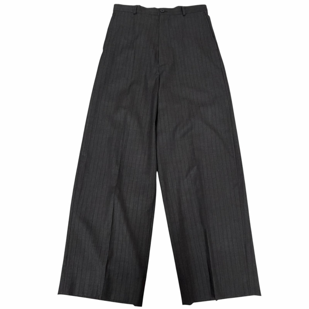 Pristine BALENCIAGA slacks Striped Pattern Trousers gray wool mens XS 773248