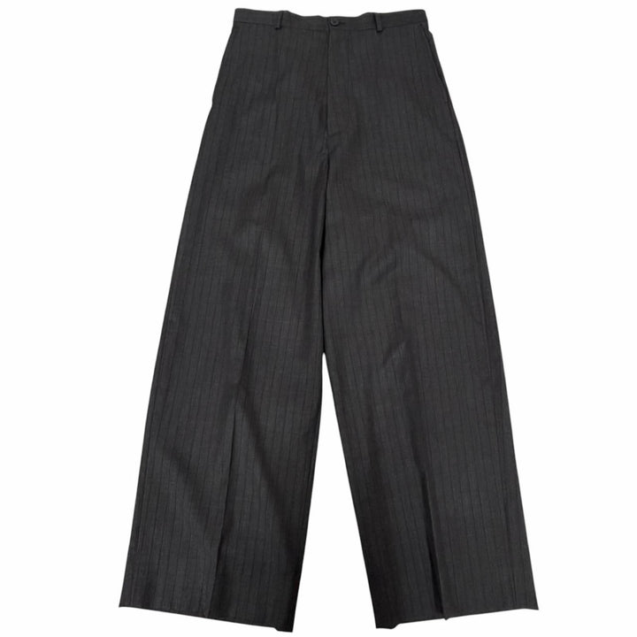 Pristine BALENCIAGA slacks Striped Pattern Trousers gray wool mens XS 773248