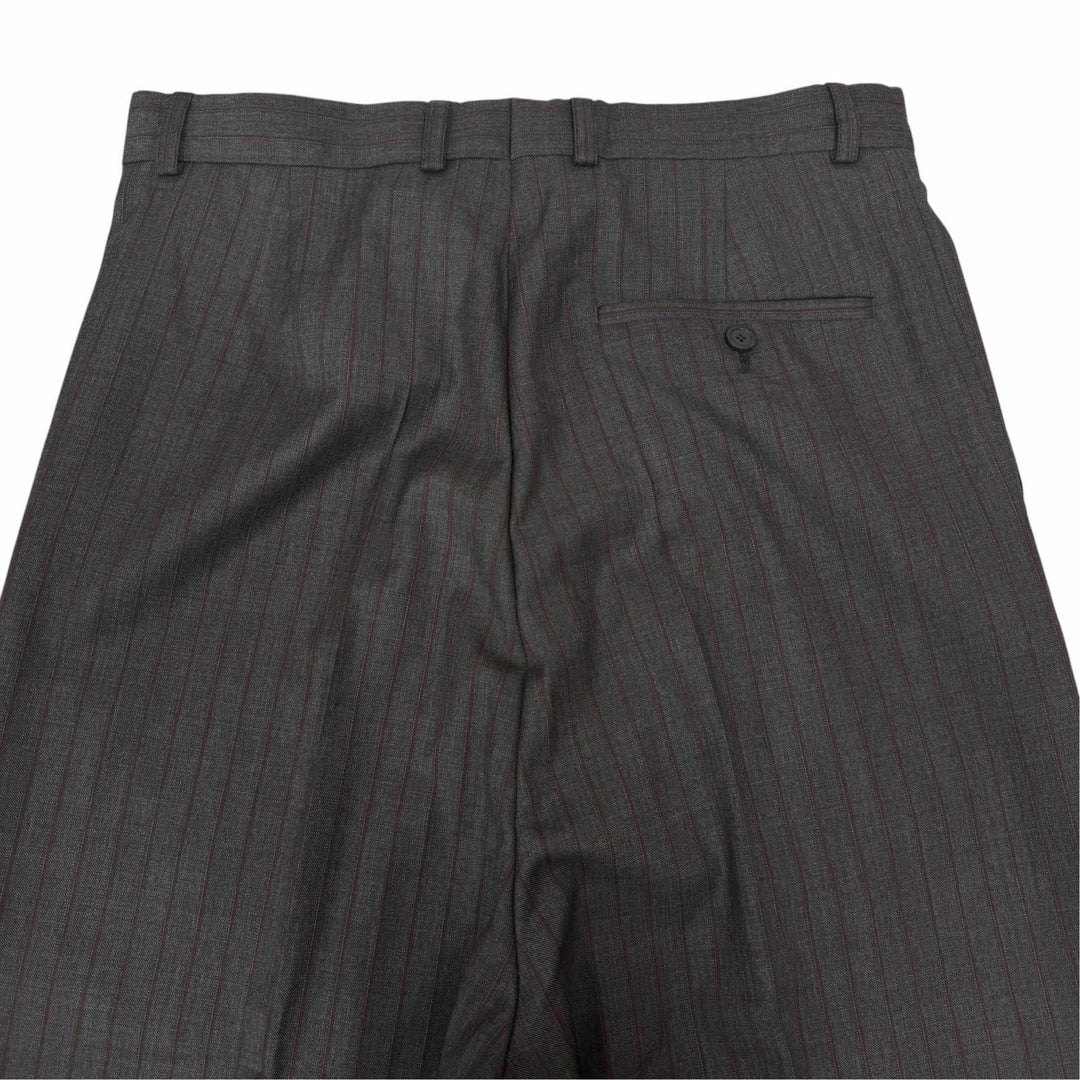 Pristine BALENCIAGA slacks Striped Pattern Trousers gray wool mens XS 773248