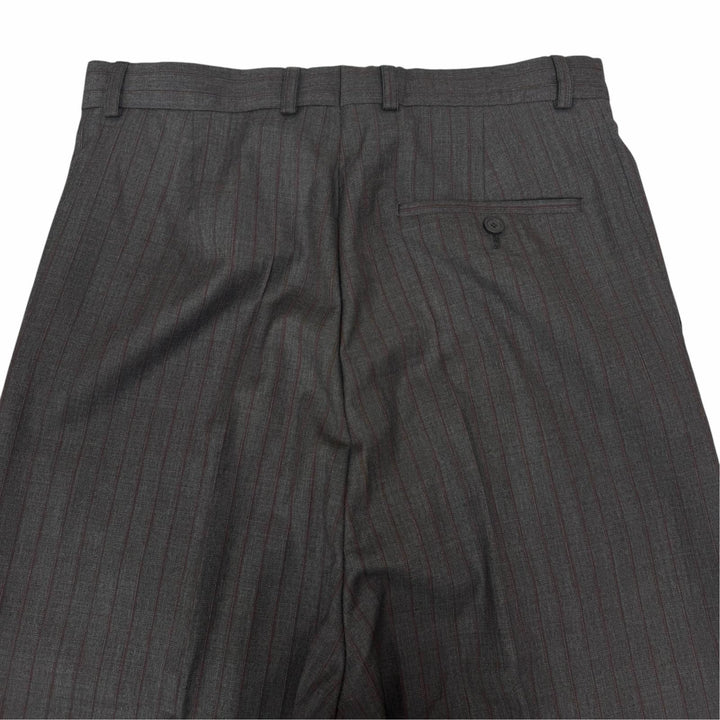 Pristine BALENCIAGA slacks Striped Pattern Trousers gray wool mens XS 773248