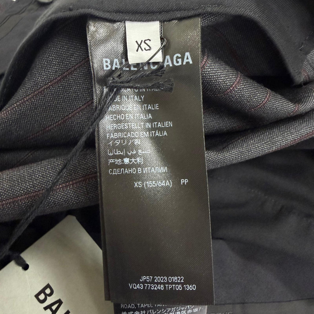 Pristine BALENCIAGA slacks Striped Pattern Trousers gray wool mens XS 773248