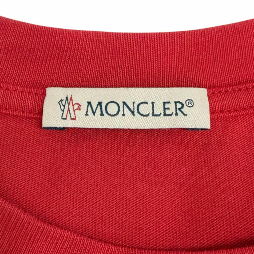 Great MONCLER Short sleeve T-shirt Stainless Steel T-SHIRT Red cotton mens