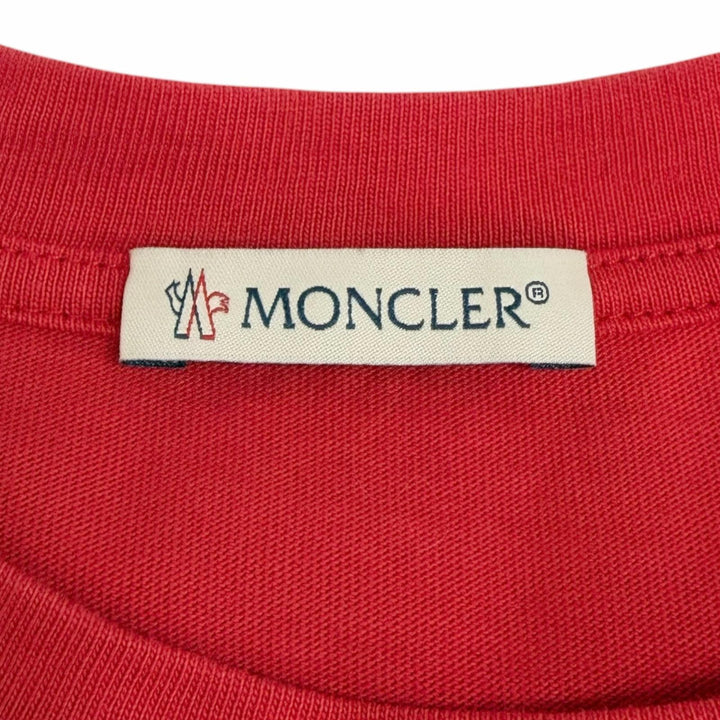 Great MONCLER Short sleeve T-shirt Stainless Steel T-SHIRT Red cotton mens