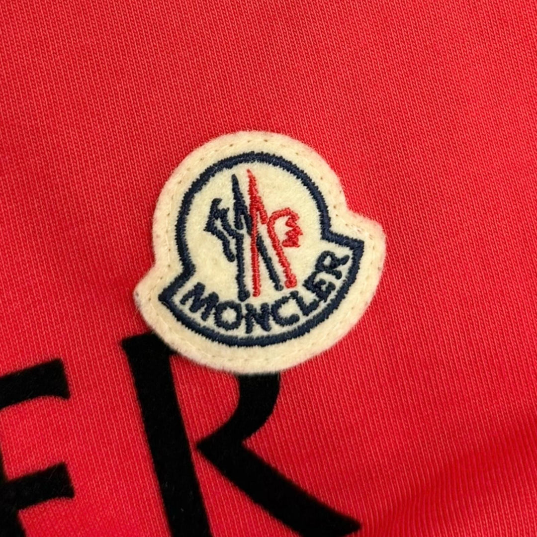 Great MONCLER Short sleeve T-shirt Stainless Steel T-SHIRT Red cotton mens