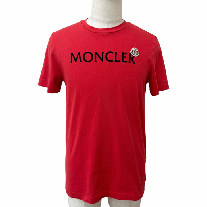 Great MONCLER Short sleeve T-shirt Stainless Steel T-SHIRT Red cotton mens