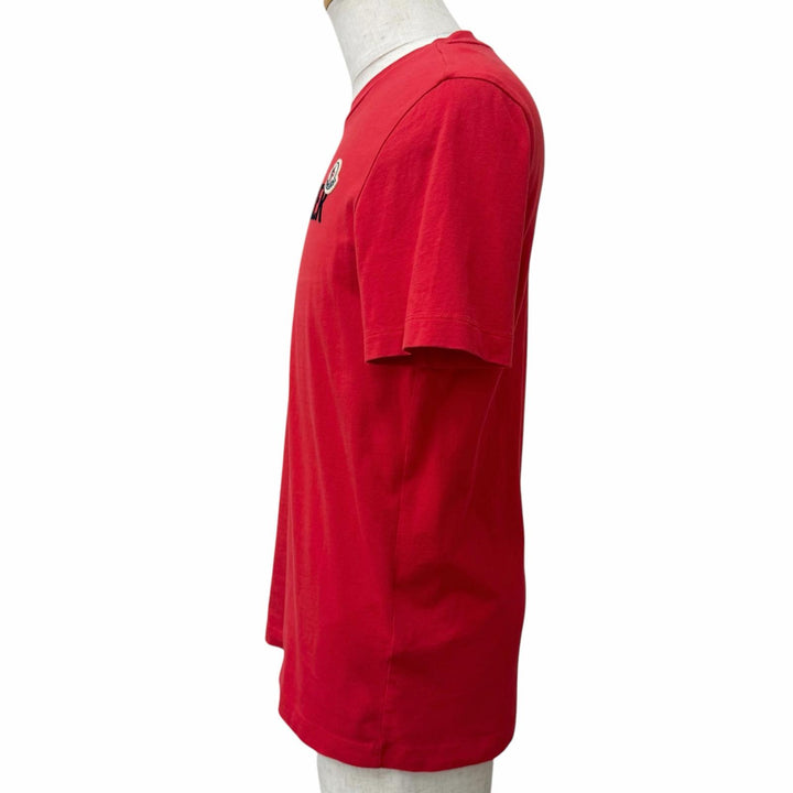Great MONCLER Short sleeve T-shirt Stainless Steel T-SHIRT Red cotton mens