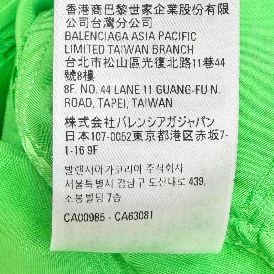 Pristine BALENCIAGA one piece BB Monogram Wrap-Style Shirt green 34 704446