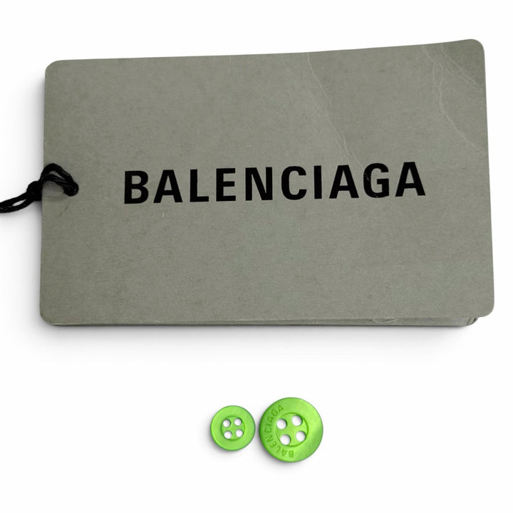 Pristine BALENCIAGA one piece BB Monogram Wrap-Style Shirt green 34 704446