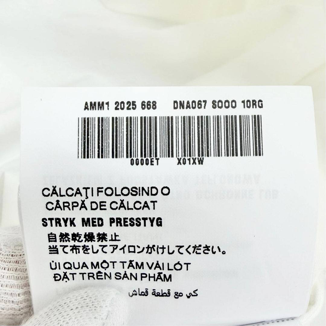 Pristine MIUMIU Long sleeve shirt Logo patch poplin shirt white cotton 38 DNA067