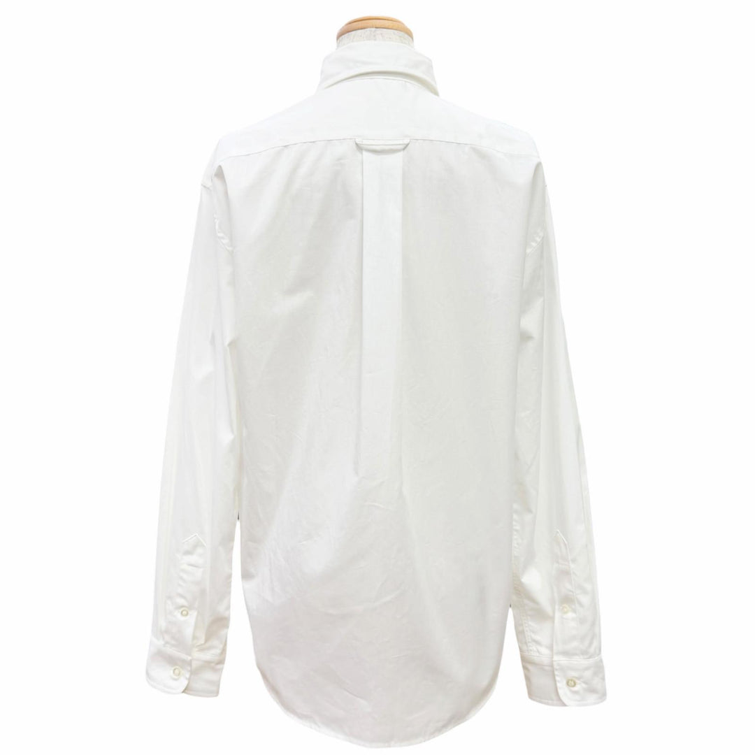 Pristine MIUMIU Long sleeve shirt Logo patch poplin shirt white cotton 38 DNA067