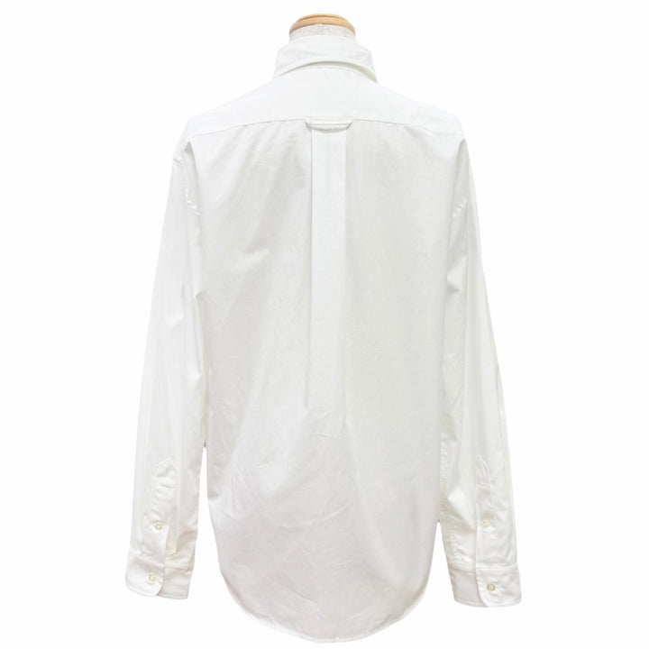 Pristine MIUMIU Long sleeve shirt Logo patch poplin shirt white cotton 38 DNA067