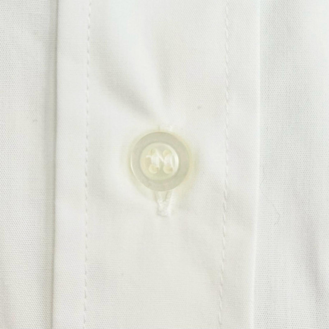 Pristine MIUMIU Long sleeve shirt Logo patch poplin shirt white cotton 38 DNA067