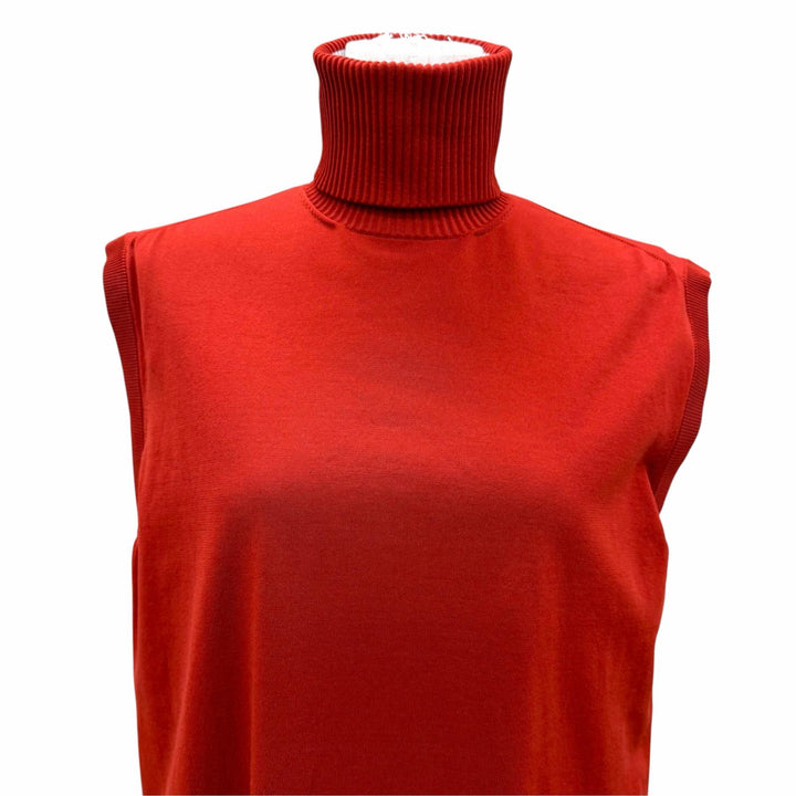 Excellent LOUIS VUITTON one piece LV Circle Logo Turtleneck Sleeveless Red M