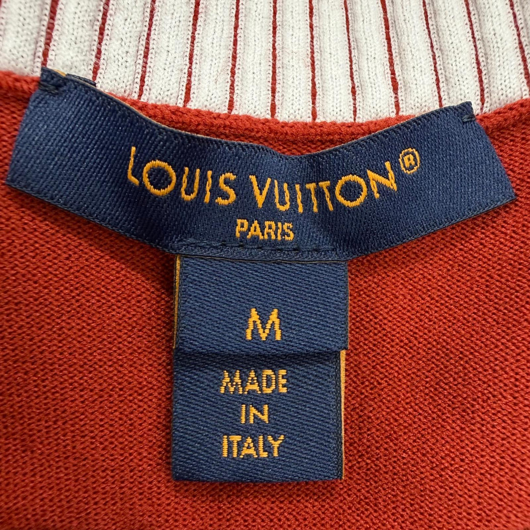 Excellent LOUIS VUITTON one piece LV Circle Logo Turtleneck Sleeveless Red M