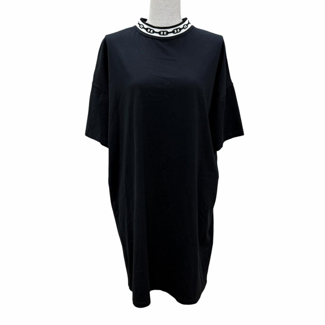 Excellent HERMES one piece Chaine d'Ancre Short Sleeve black cotton Women FR 36