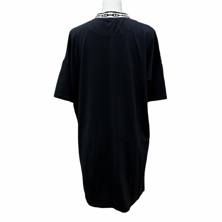 Excellent HERMES one piece Chaine d'Ancre Short Sleeve black cotton Women FR 36