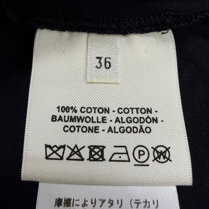 Excellent HERMES one piece Chaine d'Ancre Short Sleeve black cotton Women FR 36