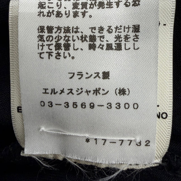 Excellent HERMES one piece Chaine d'Ancre Short Sleeve black cotton Women FR 36
