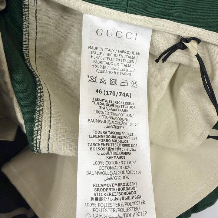 Pristine GUCCI Shorts Web stripe GG logo embroidered shorts green