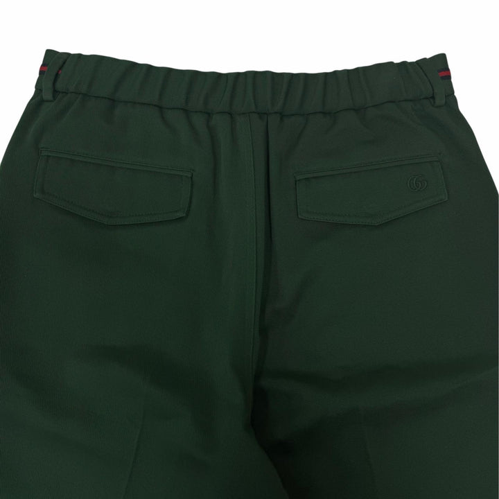 Pristine GUCCI Shorts Web stripe GG logo embroidered shorts green