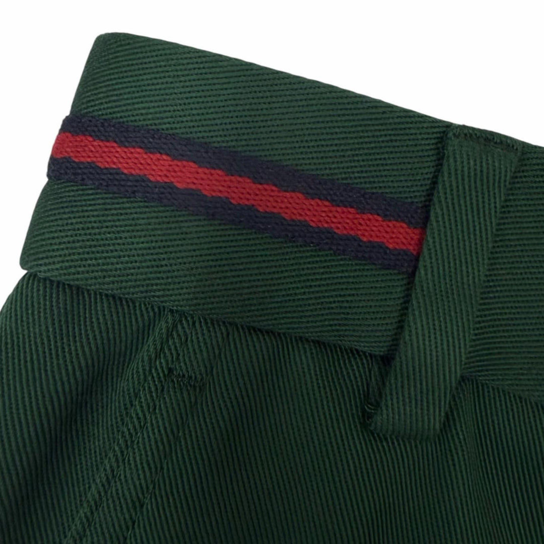 Pristine GUCCI Shorts Web stripe GG logo embroidered shorts green