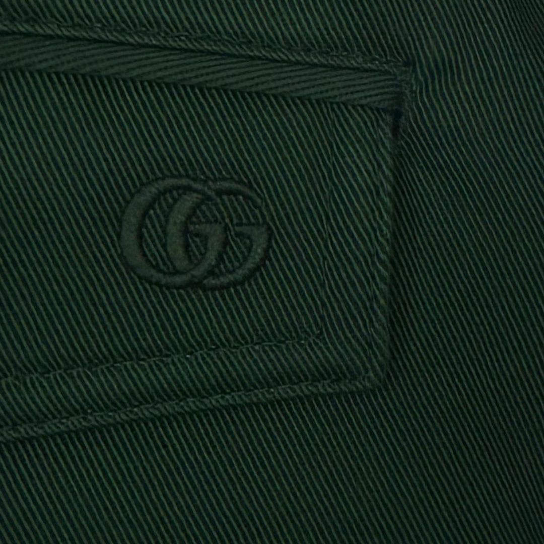 Pristine GUCCI Shorts Web stripe GG logo embroidered shorts green