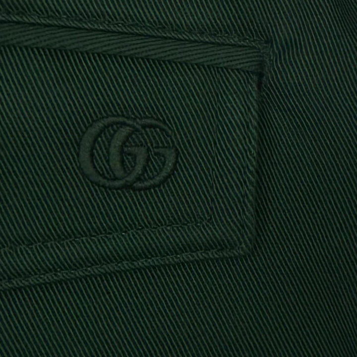 Pristine GUCCI Shorts Web stripe GG logo embroidered shorts green