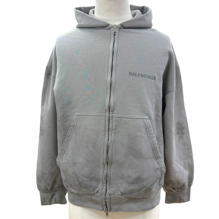 Excellent BALENCIAGA hoodie gray cotton mens XS 803264