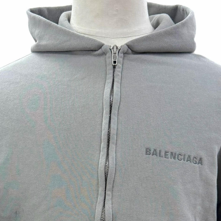 Excellent BALENCIAGA hoodie gray cotton mens XS 803264