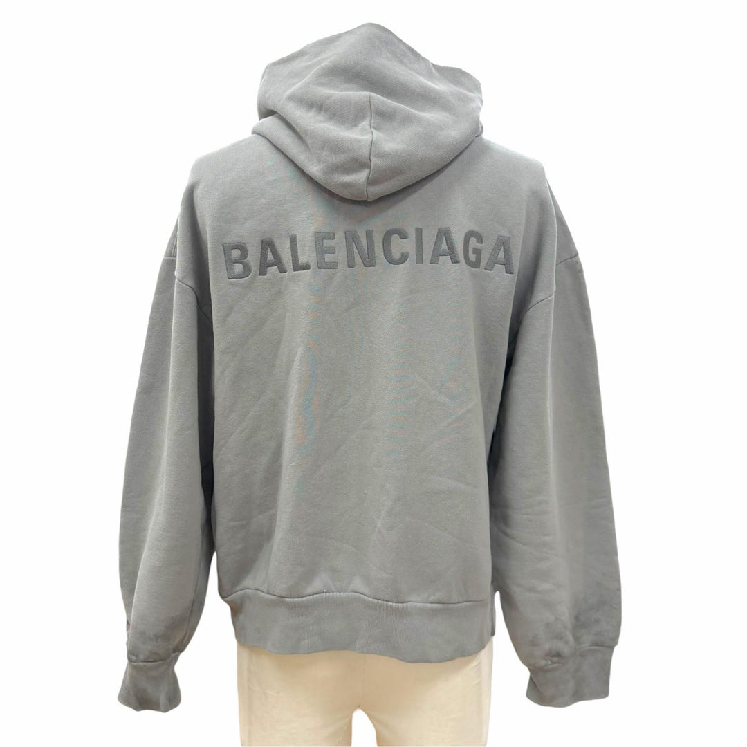 Excellent BALENCIAGA hoodie gray cotton mens XS 803264
