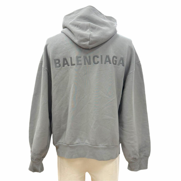 Excellent BALENCIAGA hoodie gray cotton mens XS 803264