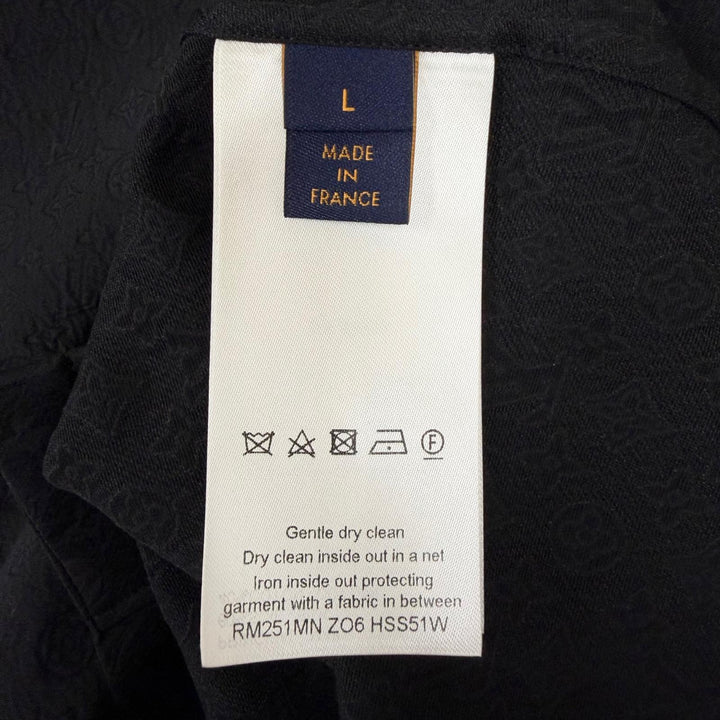 Excellent LOUIS VUITTON Short sleeve shirt Mini Monogram Open Collar black
